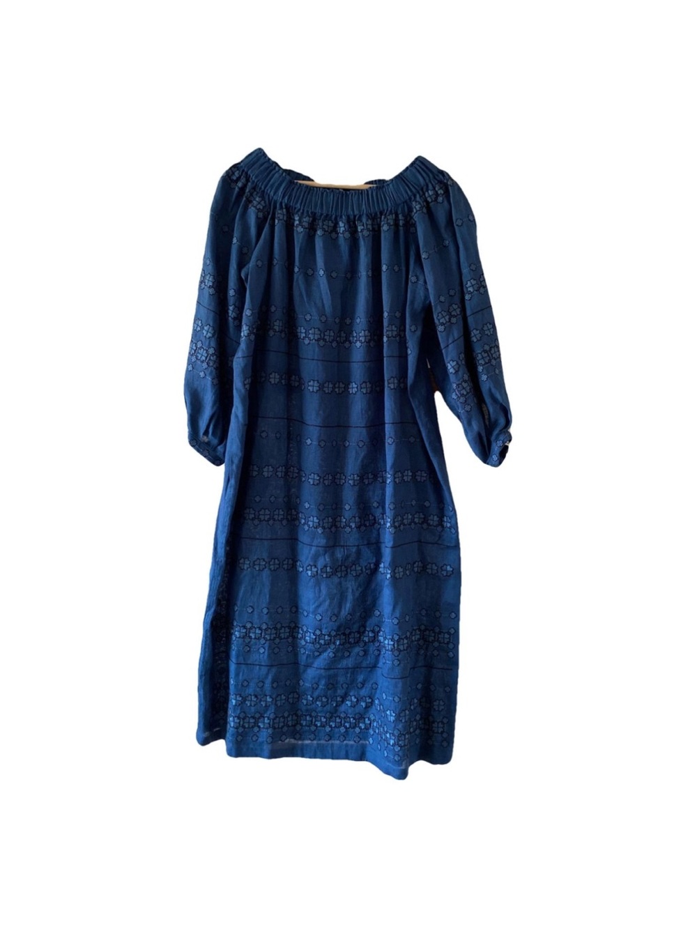 Ukrainian Vita Kin Classic Navy Long-Sleeve Embroidered Dress